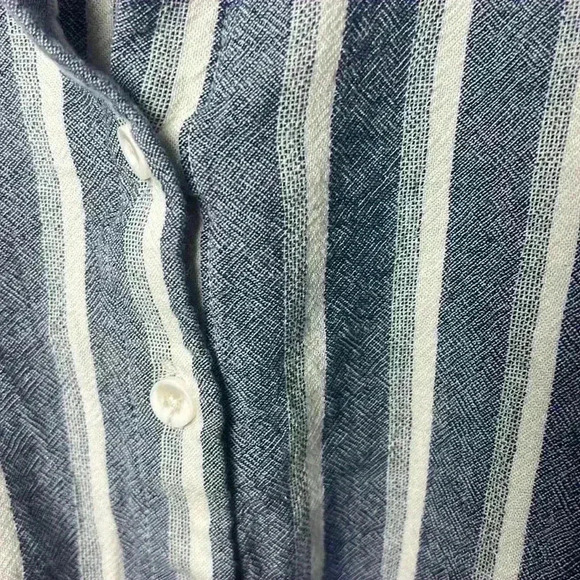 Anthropologie Cloth & Stone Linen Blend Striped Button Up Crop Top Size XS - Picture 10 of 10